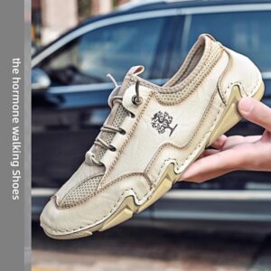 Tamja-Split Leather Men Casual Shoes