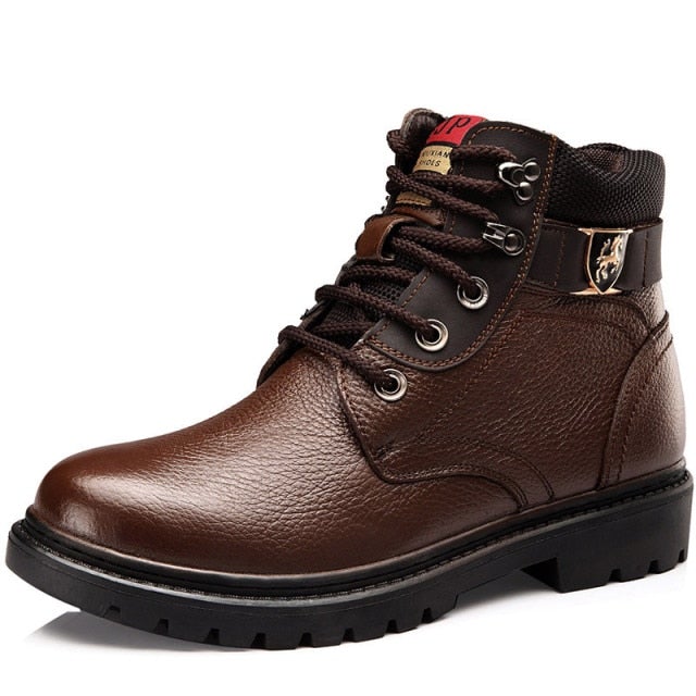 Tamja-Winter Men Genuine Leather Snow Boots