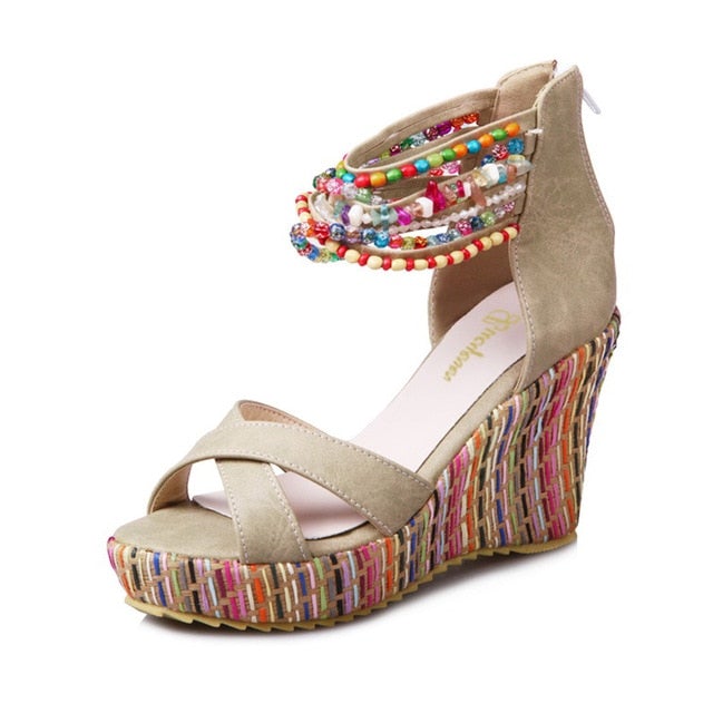 Tamja-Summer Women Colorful Beads Sandals