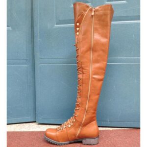 Tamja-New Women's Lace Up Over Knee High Boots
