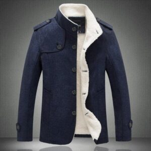 Men Wool Blends Thick Warm Winter Coats