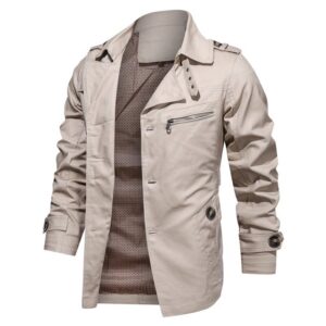 Men's Casual Trench Coat Windbreaker