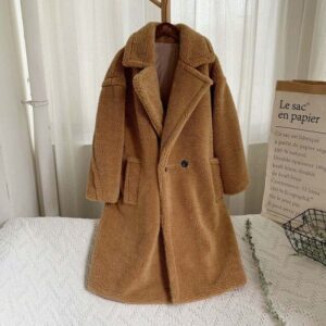 Tamja-Women Winter Long Teddy Bear Jacket Coat
