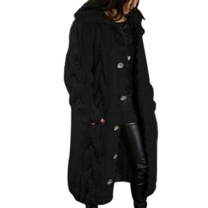 Tamja-Women Winter Fashion Hooded Long Cardigan